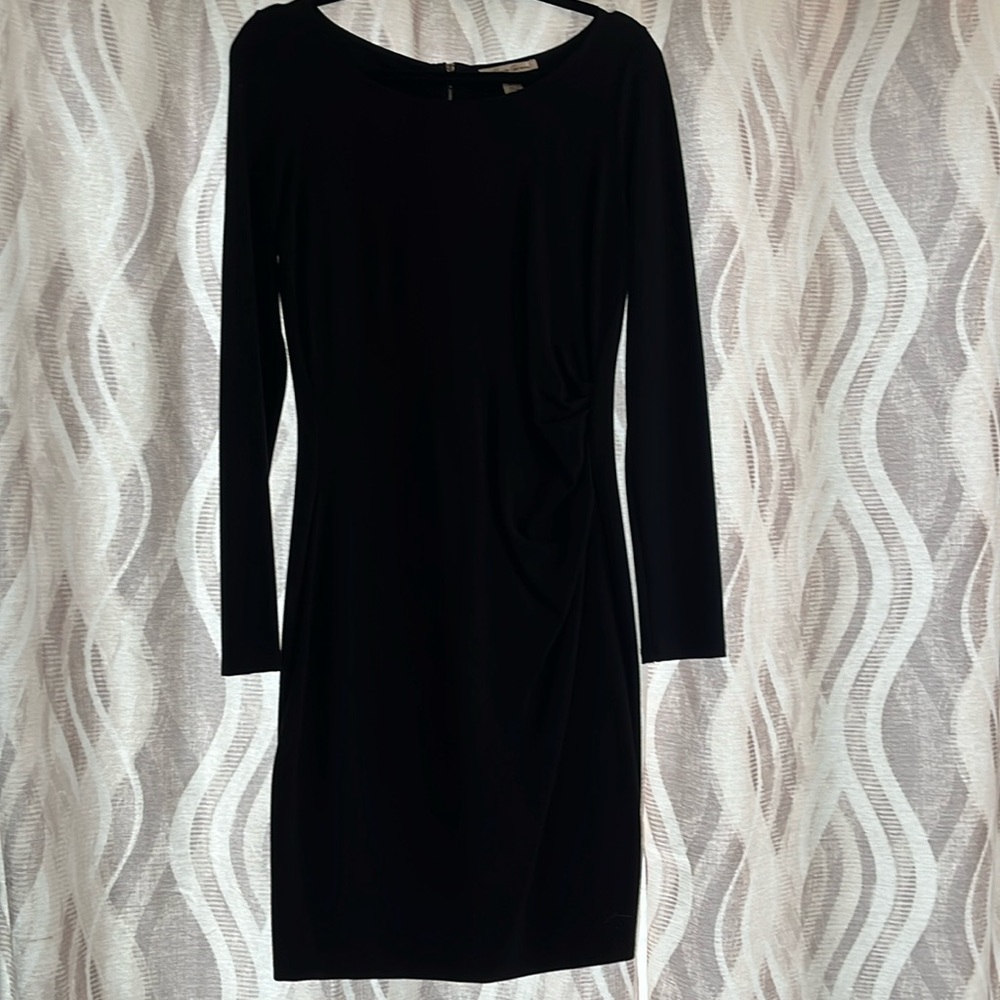 Kenneth Cole, black knit dress with full length back zipper